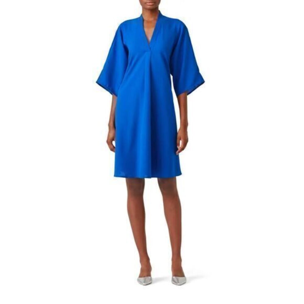 TOME Blue Short sleeves Royal Picasso Shift Dress US 6